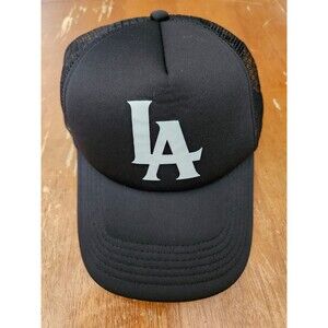 LA Snapback Trucker Hat Fashion Nova Black Mesh Adjustable